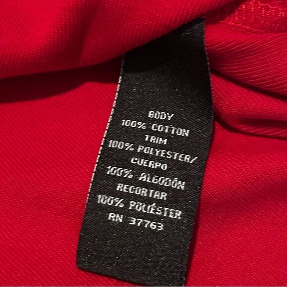 Vtg 90s Rafaella Red Pleated Ruffle Embellished Chiffon Shoulder Knit cardigan S - Picture 9 of 9